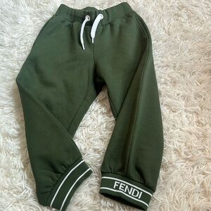 Fendi green toddler sweat pants